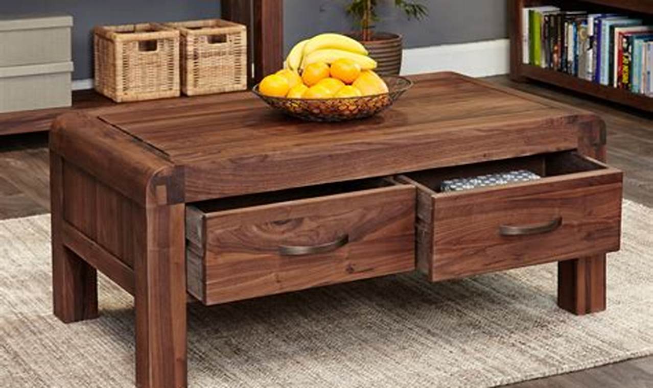 storage coffee table wood