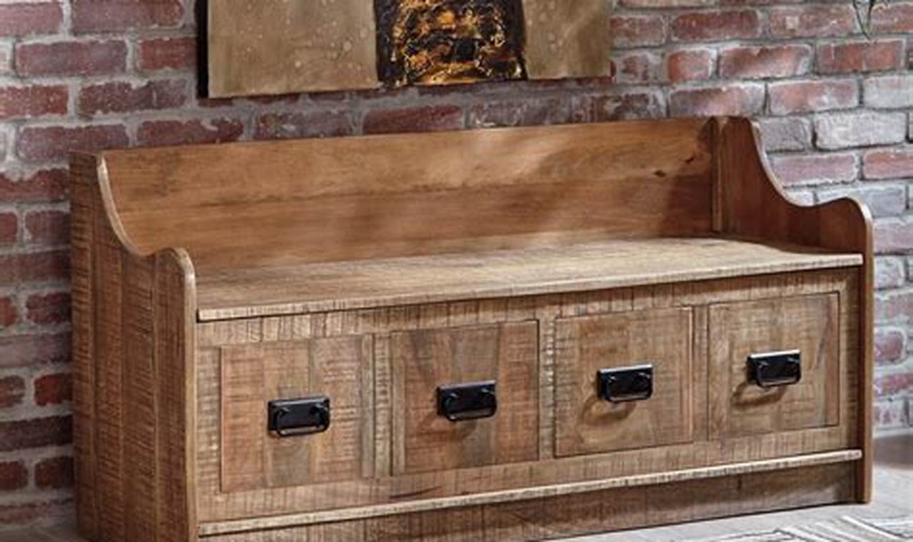 storage wood bench