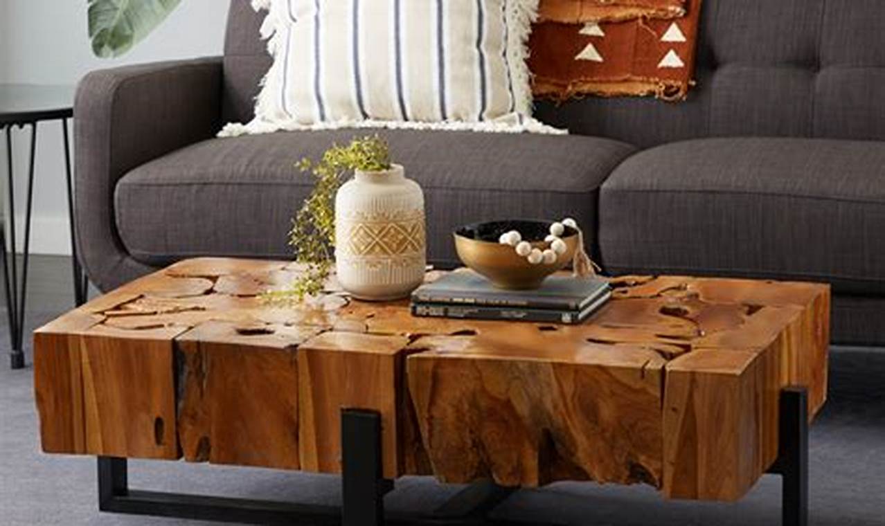 rustic wood coffee table