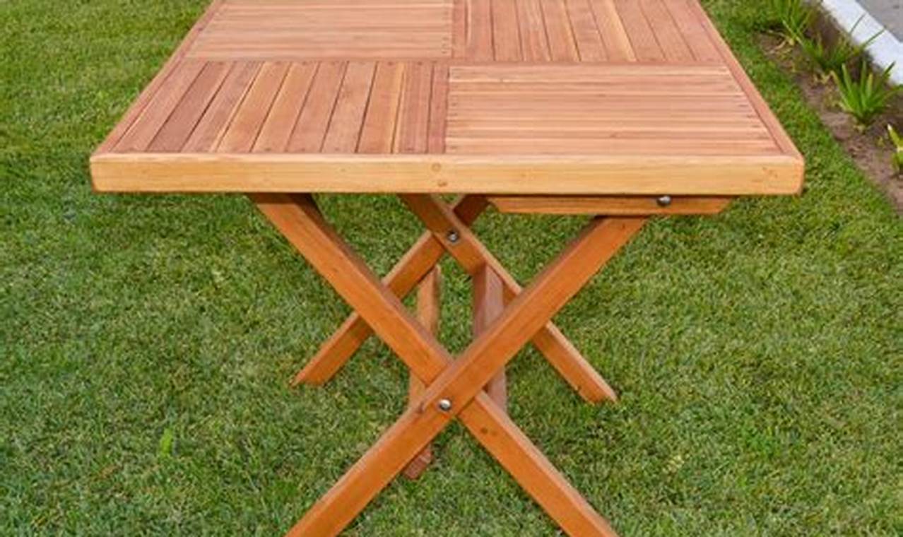 wood folding table