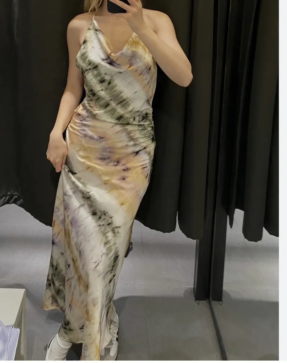 Tie Dye Midi Dress Zara