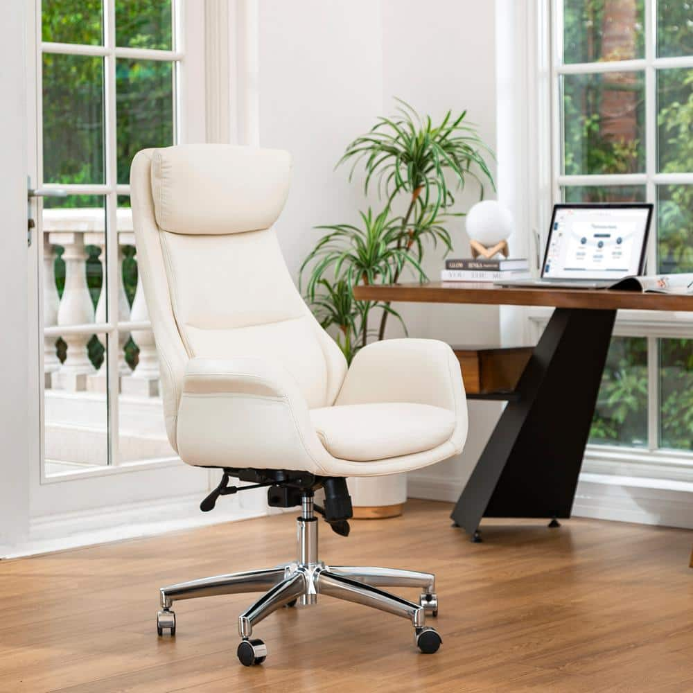 Cream Desk Chair With Arms